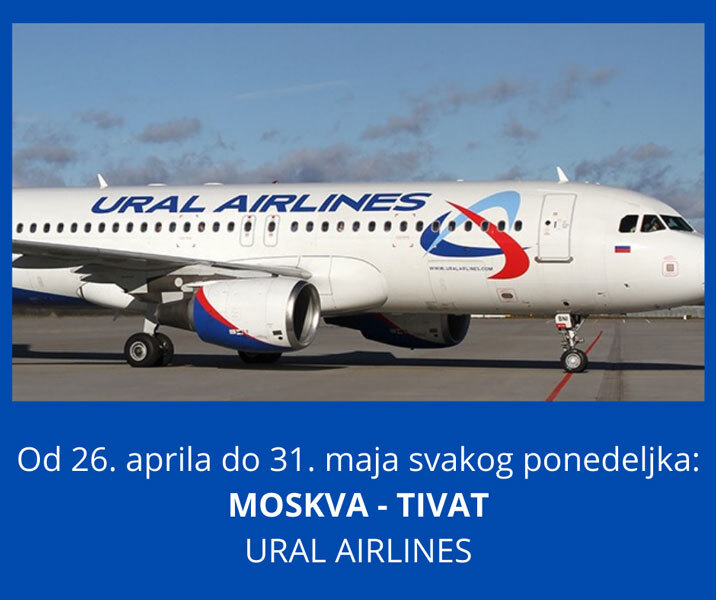 Avio linija Moskva – Tivat od 26. aprila