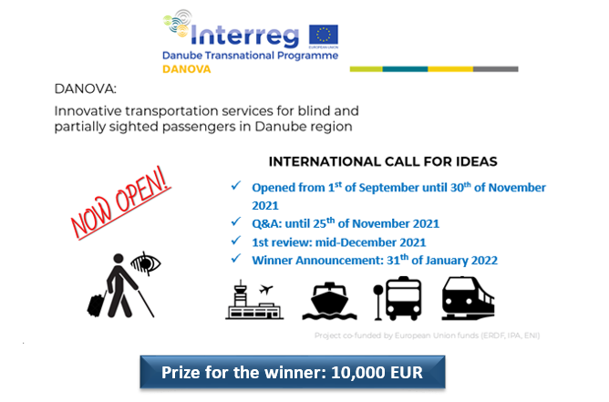 International Call for ideas – Inovative transportation services for blind and partially sighted passengers in Danube region