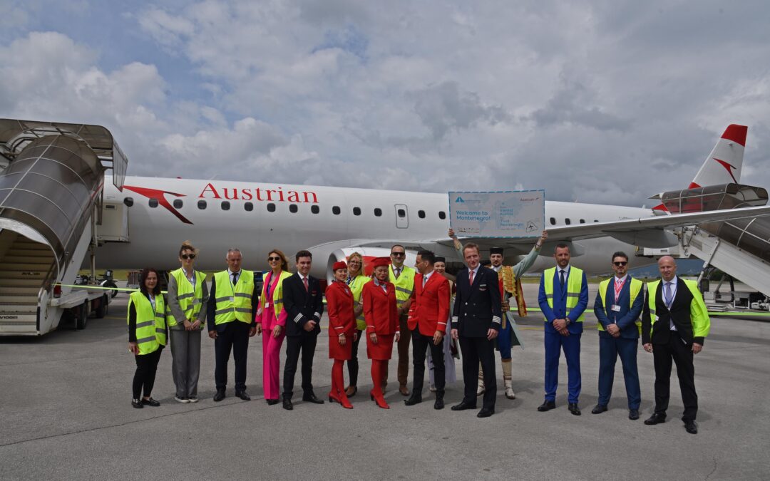 Beč i Tivat prvi put povezani direktnom avio linijom: Svečani doček za inauguralni let Austrian Airlines-a